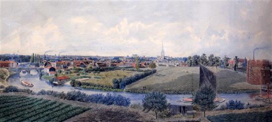 William Frederick Austin (1833-1899) South East View of Norwich 15.75 x 34.5in.